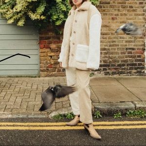 Nwt Brixton Coat white/tan small